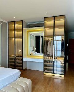 Bronz Cam Kapaklı Gardırop Modelleri Proje 10-1