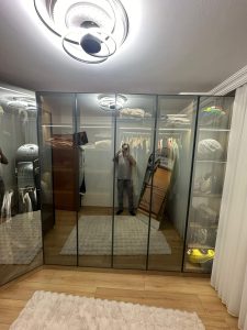 Reflekte Bronz Cam Kapaklı Gardırop Modelleri Proje 1-5