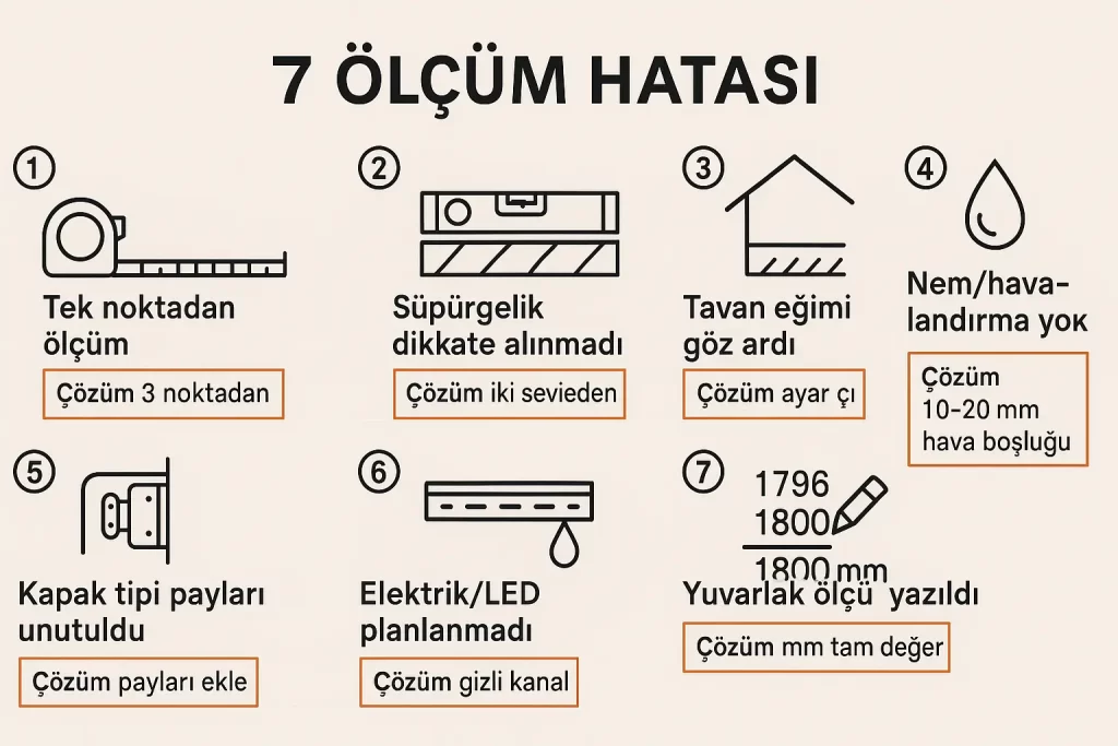 gardırop ölçüm hataları ve çözümleri